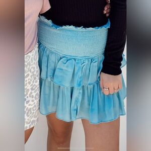 Mini blue ruffle skort, size medium